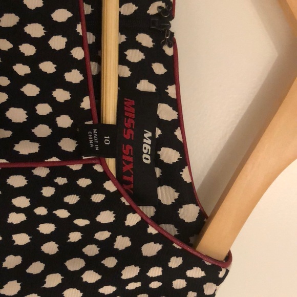 M60 Miss Sixty Retro Black Polka Dot Dress. - Picture 4 of 5